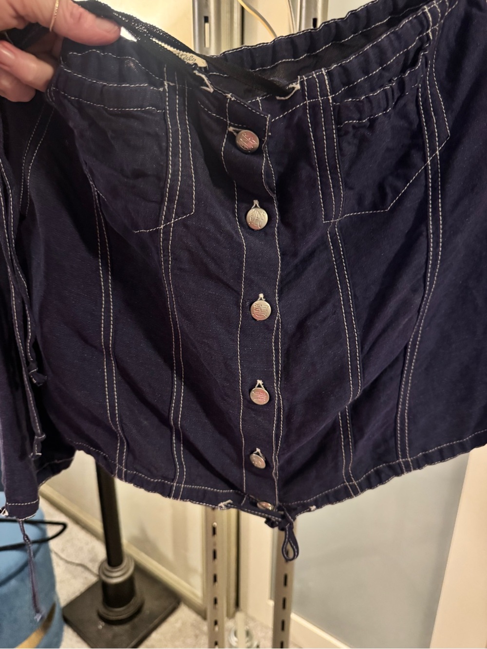 Vintage Navy Blue Jean Paul Gaultier (JPG) Crop Top